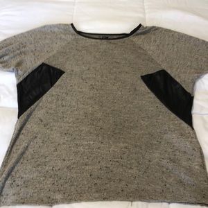 Maurice’s long sleeve leather accent top.
